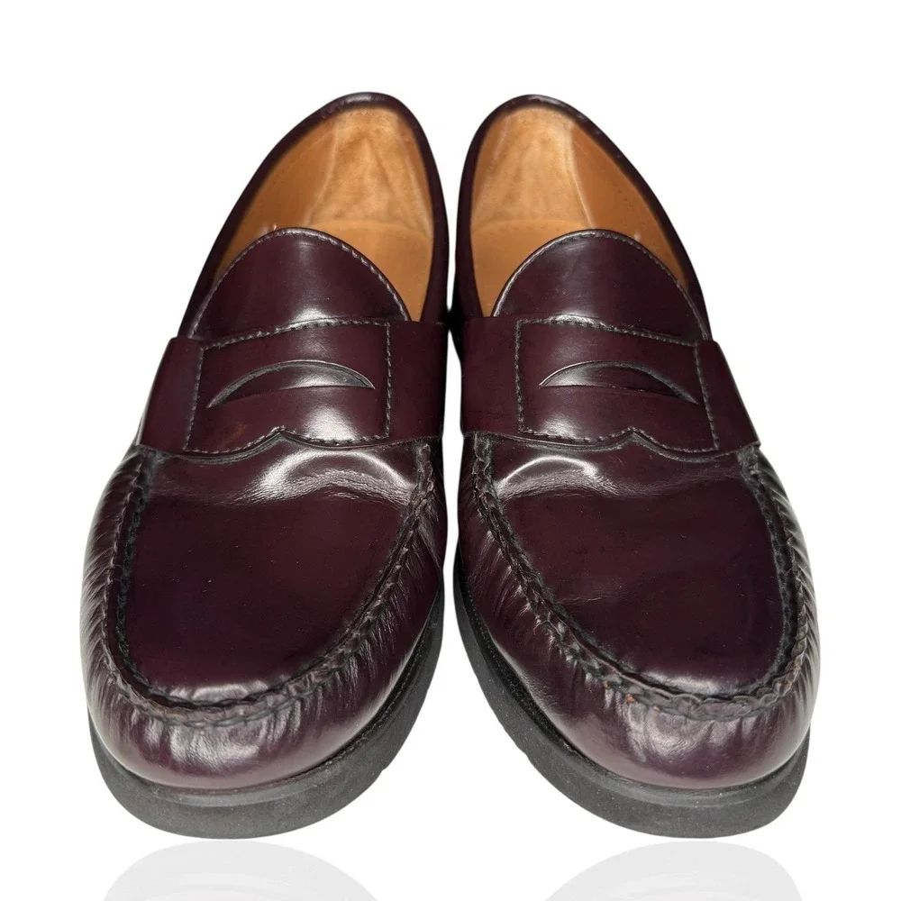 Sebago Classic Penny Loafers Burgundy‎ Leather Handsewn Men's Size 9